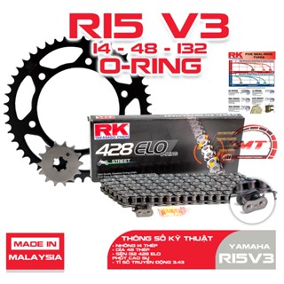 RK Taksagaso Chain - Nhông sên dĩa R15 V3 14T 48T 132LL sên phốt cao su O-Ring