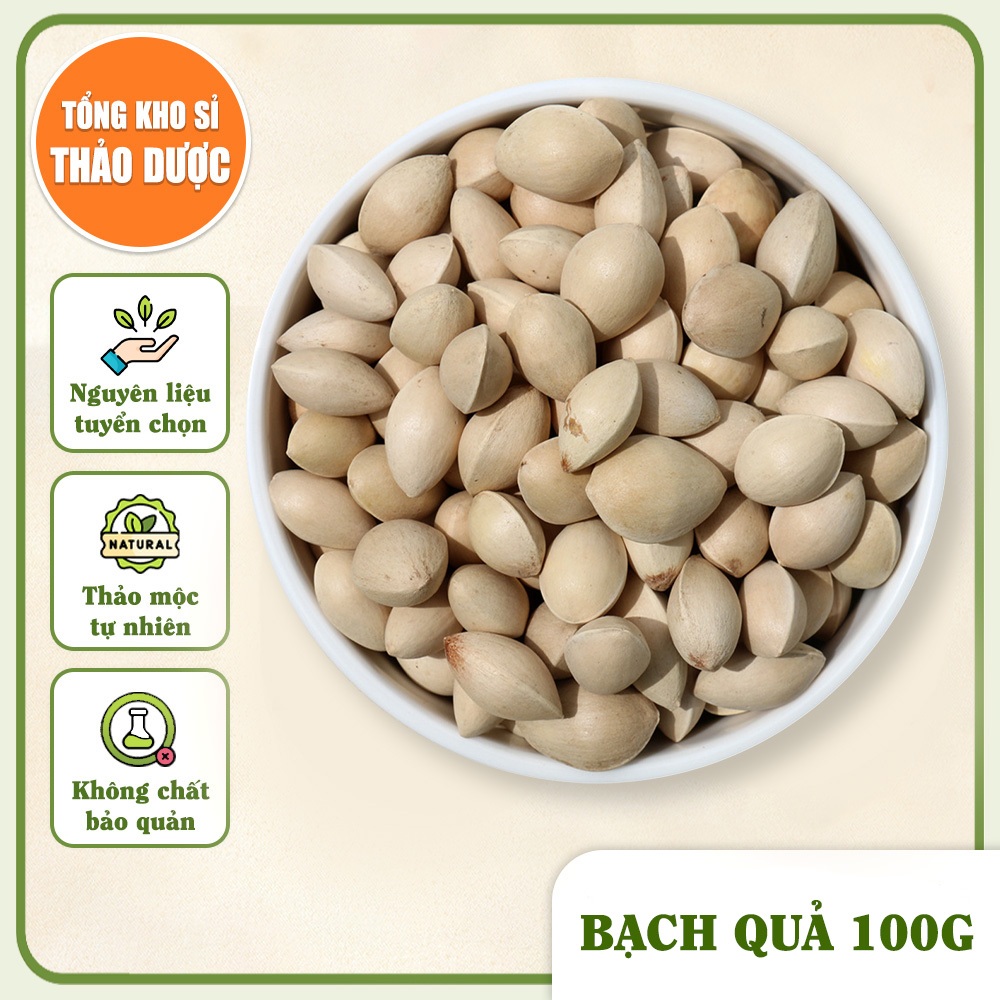 Bạch quả khô 100g, hạt bạch quả, to đẹp, dùng nấu chè, chưng yến, tốt cho sức khỏe