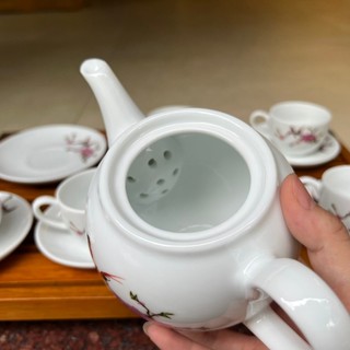 Bộ ấm chén vẽ Hoa đào và đôi chim