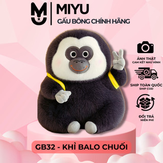  Gấu Bông Khỉ Ngáo Say Hi Đeo Balo Chuối MIYU Thú Nhồi Bông King Kong Xấu Lạ Xấu Đẹp,Chất liệu mịn màng êm ái 