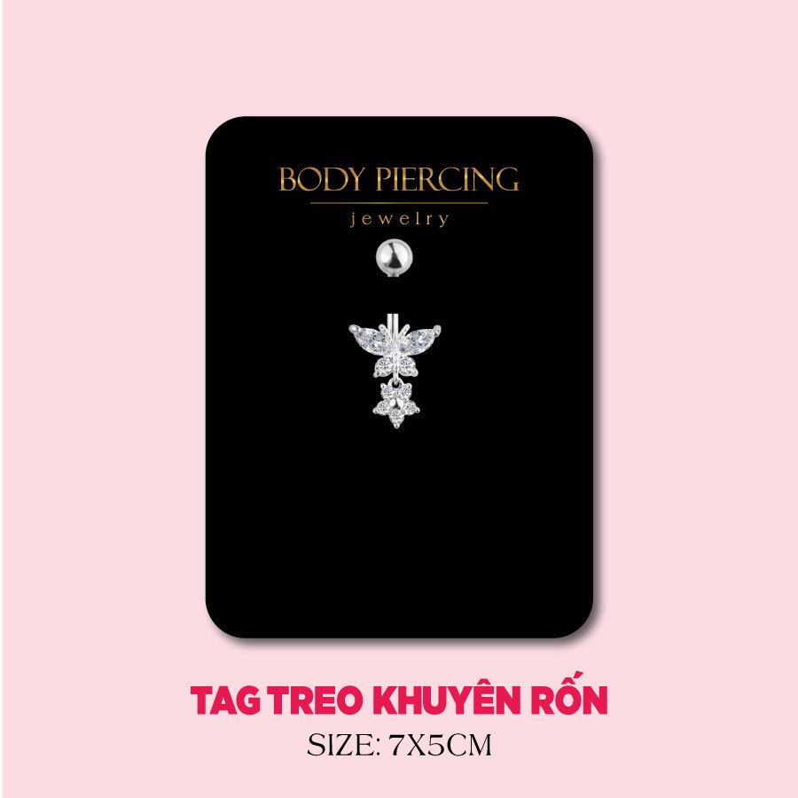 Tag treo khuyên rốn, 50 tag , size 7x5cm