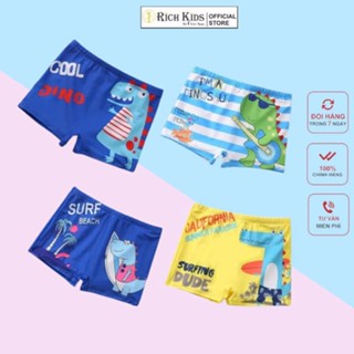 Quần Bơi Trẻ Em Cho Bé Trai Co Giãn 4 Chiều Thoáng Mát Họa Tiết Khủng Long