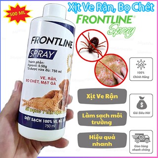 Xịt Ve Rận Bọ Chét Chó Mèo Frontline Spray 500ml Chính Hãng Loại Bỏ Bọ Chét Trứng Ấu Trùng An Toàn Hiệu Quả