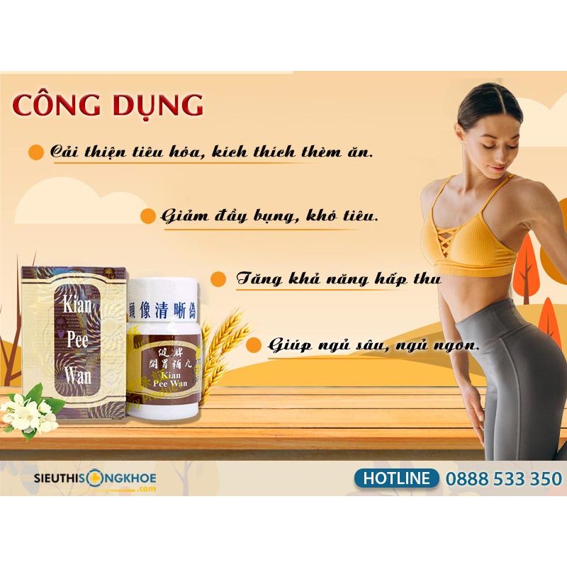 Viên Uống Tăng Cân Kian Pee Wan Chứa Whey Protein Bổ Sung Dinh Dưỡng Ăn Ngon Ngủ Ngon Chính Hãng Malaysia Hộp 50g