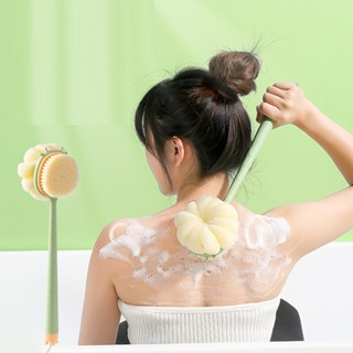 Cây Bông Tắm Chà Lưng 2 Mặt Kèm Bàn Chải Cọ Da Mền Mịn - Đồ Dùng Nhà Tắm