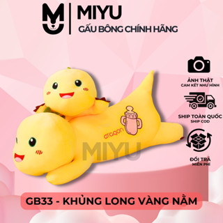  Gấu Bông Khủng Long Vàng MIYU Dáng Nằm Siêu To Bự Đáng Yêu Thích Hợp Làm Quà Tặng Mềm Mại Gối Ôm Cho Bé Ngủ 