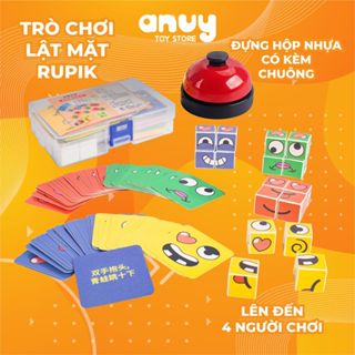 Bộ đồ chơi Xếp hình khuôn mặt Rubik theo thẻ bài có kèm chuông 4 người chơi đựng trong hộp nhựa