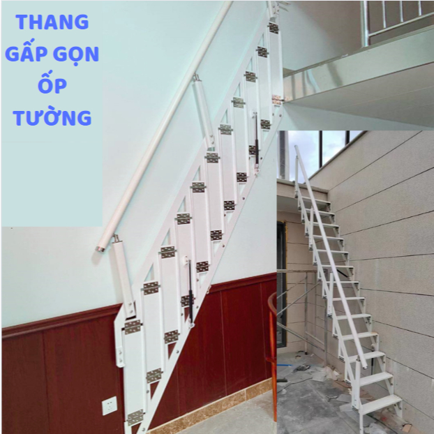 Thang gấp gọn ốp tường - Không chiếm không gian và dễ sử dụng