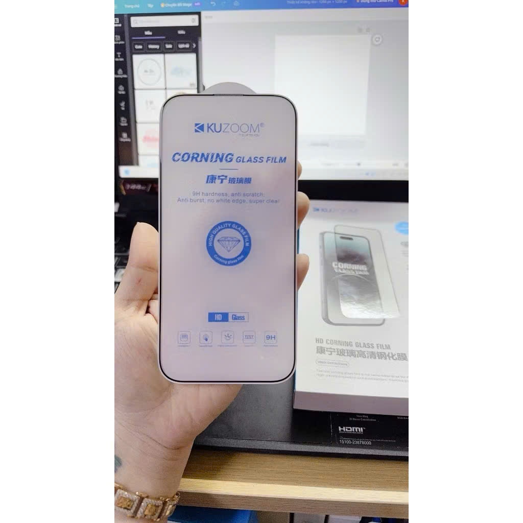 Kính cường lực trong Kuzoom 3D dành cho tất cả dòng iphone (Hàng chính hãng)