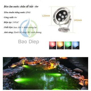 Đèn LED âm nước 6w chân đế hắt