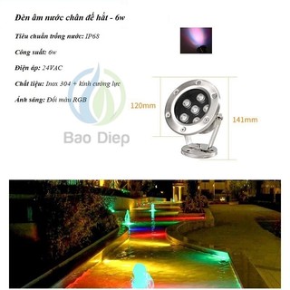 Đèn LED âm nước 6w chân đế hắt