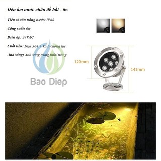 Đèn LED âm nước 6w chân đế hắt