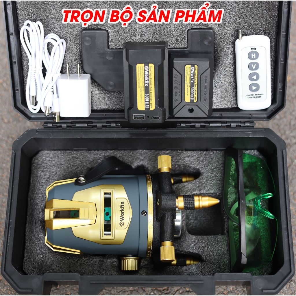 [ HÀNG CHÍNH HÃNG ] Máy Cân Bằng Laser WF-LS05PRO, 5 Tia xanh siêu sáng bóng LED, Phạm vi hoạt động 