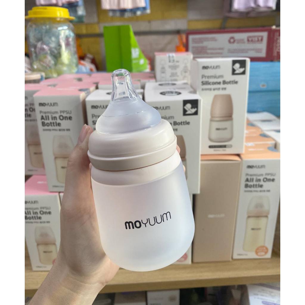Bình sữa Moyuum Hàn Quốc Silicon Siêu Mềm Cho Bé - Hỗ Trợ Đổi Núm Ti