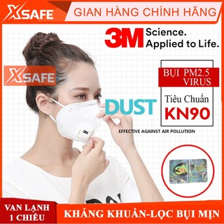 Khẩu trang 3M 9001V Van lạnh 1 chiều, Khẩu trang y tế 3D kháng khuẩn, chống bụi mịn, phòng dịch - Xsafe