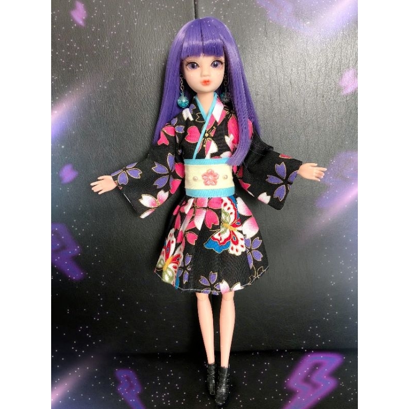 yukata kimono búp bê 30cm