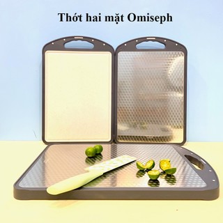Thớt kháng khuẩn 2 mặt Inox 304 và nhựa lúa mạch Omiseph - chống nấm mốc bảo vệ sức khỏe