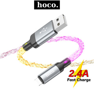 Dây sạc nhanh Hoco cáp tích hợp đèn đổi màu siêu bền dùng cho 7 8p xsm 11 12 13promax