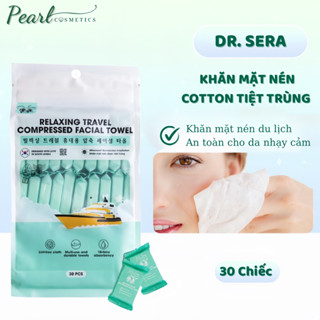 Khăn mặt nén cotton tiệt trùng DR.SERA RELAXING TRAVEL COMPRESSED FACIAL TOWEL