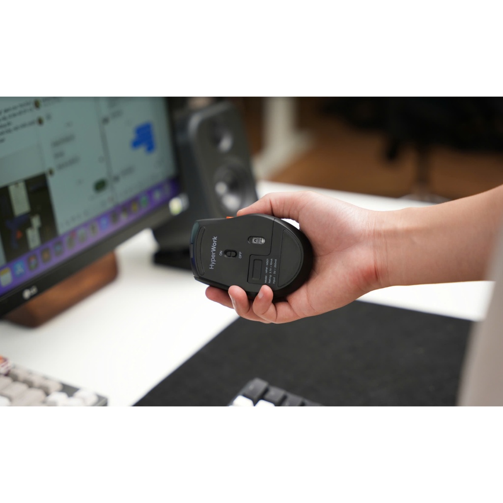 Chuột không dây HyperWork Silentium MS01 (Switch silent yên tĩnh, kết nối 3 Mode) | BigBuy360 - bigbuy360.vn