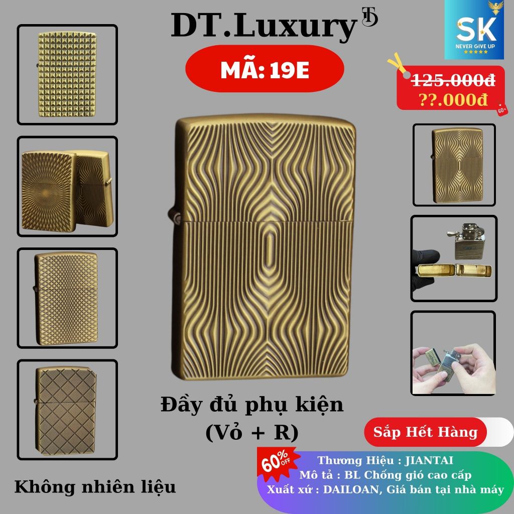 Vỏ Jippo Độc Lạ (M-19E) Chất liệu Đồng Thau (Không Bao Gồm Nhiên Liệu)