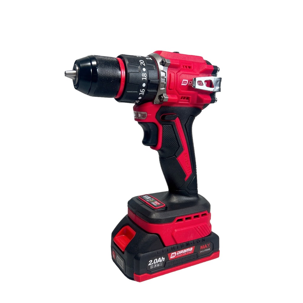 Máy Khoan Pin Drama D-5521 Không Chổi Than  3 Chức Năng Chân Pin Phổ Thông Tặng Kèm Bộ Phụ Kiện