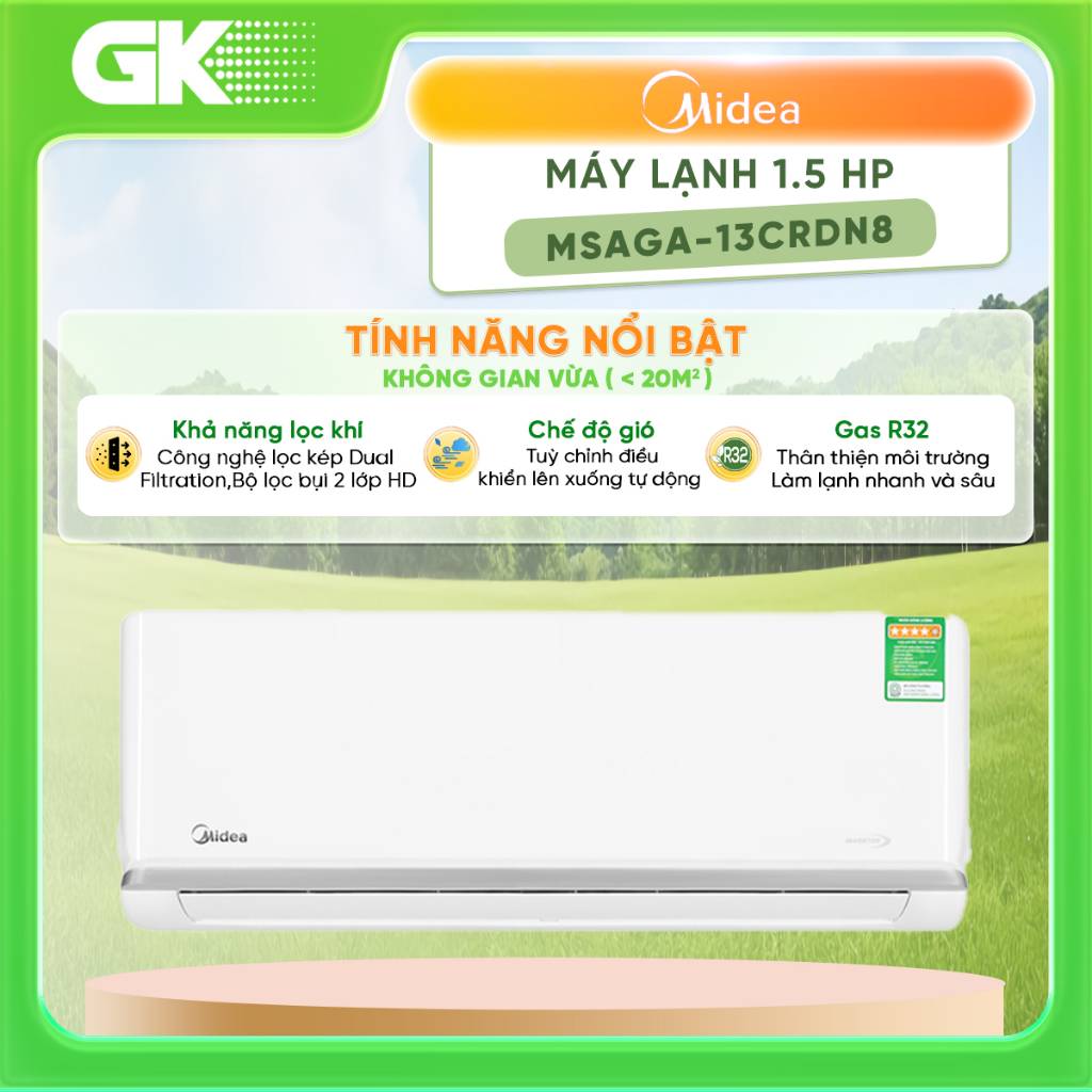 MSAGA-13CRDN8 - Máy Lạnh Midea Inverter 1.5HP MSAGII-13CRDN8{GIÁ MÁY}