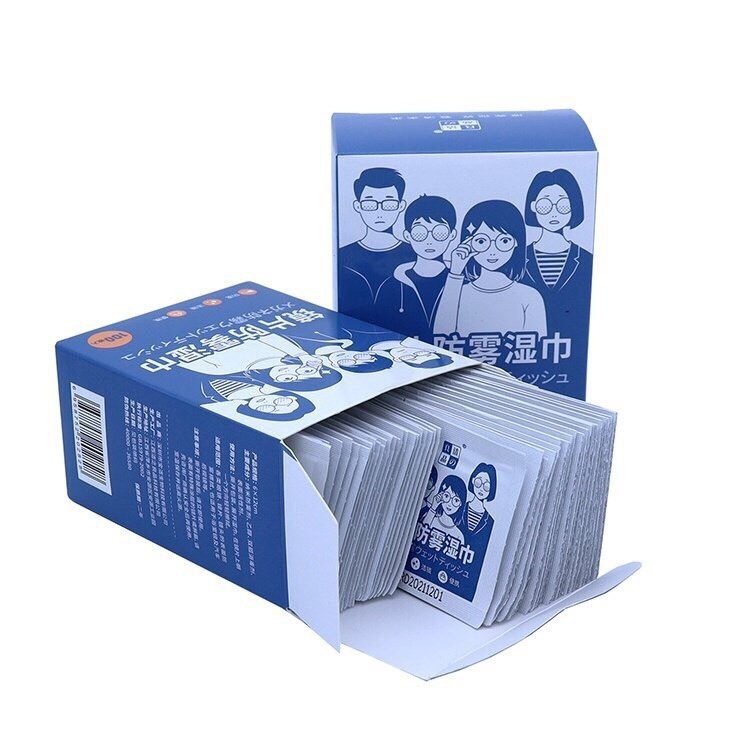 Hộp 100 Miếng Khăn Lau Kính Nano Chống Bám Nước và Dụng cụ vệ sinh mắt kính/ Nước Rửa Mắt Kính Len S