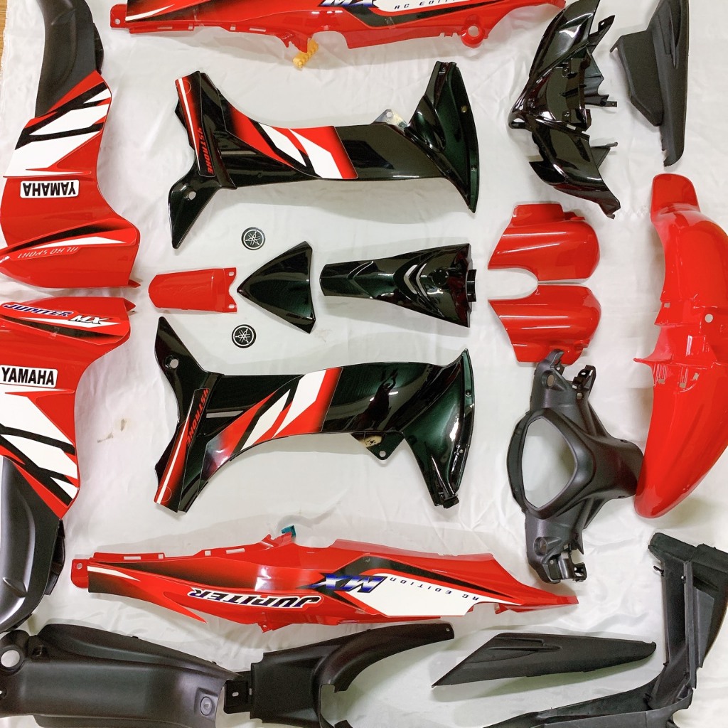 Bộ dàn áo xe Jupiter MX -Jupiter GRAVITA ,C110 - nhựa nguyên sinh ABS cao cấp (màu ĐỎ ĐEN )