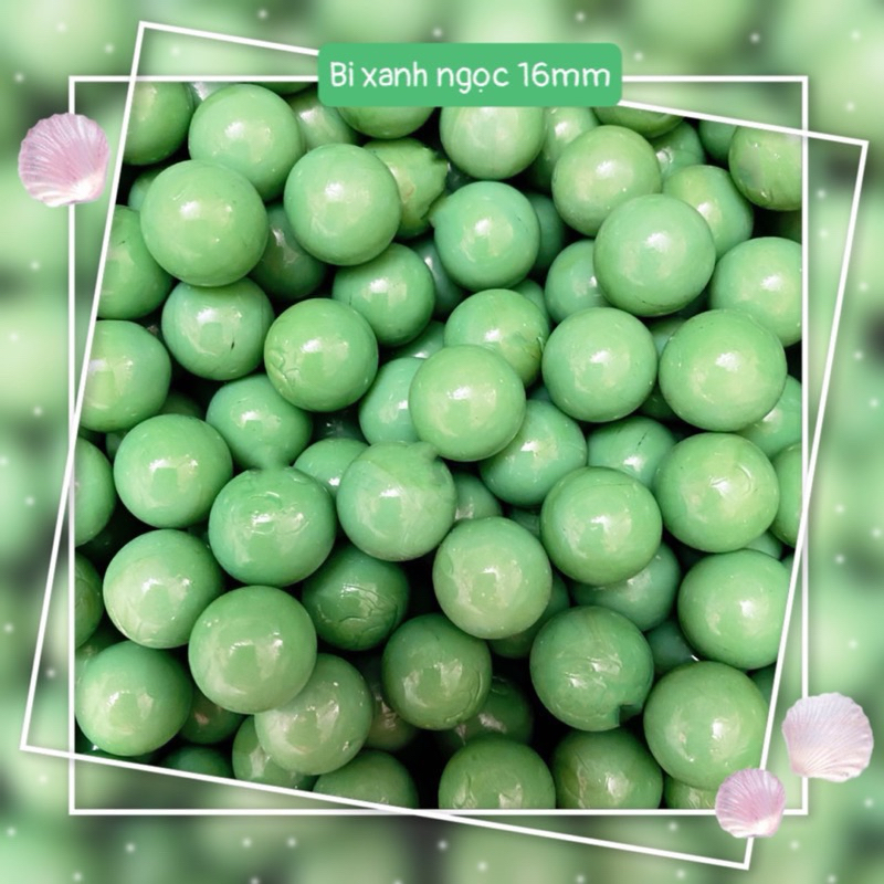 Bi thuỷ tinh nhỏ 16mm màu xanh ngọc - bi ve truyền thống