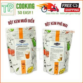 Bột kem mặn Seasalt vanilla, bột kem phô mai Eurodeli gói 1kg - làm kem foam topping trà sữa