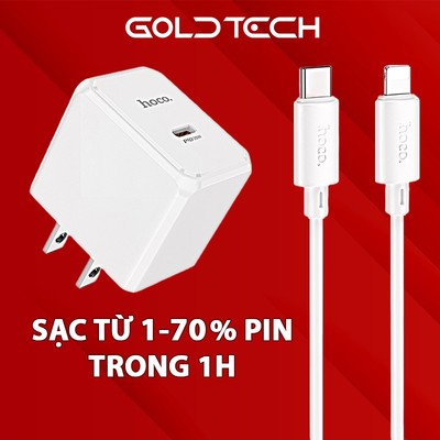 Sạc nhanh cho iphone PD 20W HOCO CS13 gồm củ sạc nhanh TypeC và cáp H-UPF01-GO TypeC to ip dài 1 mét