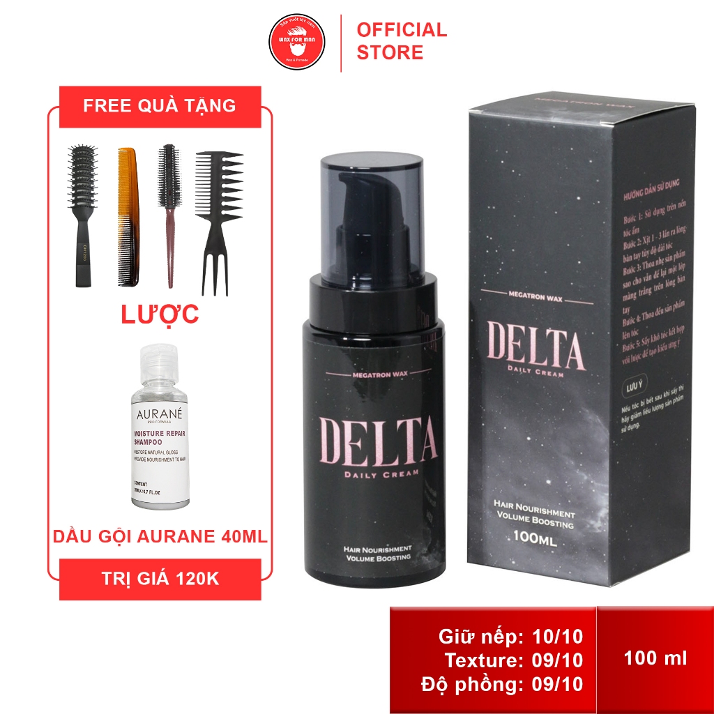 Dưỡng tóc sáp và tạo phồng Delta Daily Cream