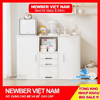 Tủ đựng quần áo, đồ chơi cho bé, có thanh treo đồ, mặt sau kín, tủ mẹ bỉm Newber Luxury