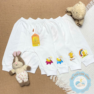 Quần Dài Trắng Mặc Bỉm Cotton Mềm Mịn, Thấm Hút Mồ Hôi Cho Bé Từ 3-12kg - BABIBOO