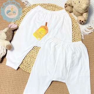 Quần Dài Trắng Mặc Bỉm Cotton Mềm Mịn, Thấm Hút Mồ Hôi Cho Bé Từ 3-12kg - BABIBOO