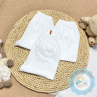 Quần Dài Trắng Mặc Bỉm Cotton Mềm Mịn, Thấm Hút Mồ Hôi Cho Bé Từ 3-12kg - BABIBOO