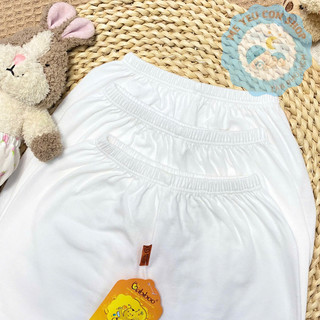 [3-8kg] Quần Dài Sơ Sinh Đáp Đũng Mặc Bỉm Cotton Trắng Mềm Mịn, Thấm Hút Mồ Hôi - Babiboo