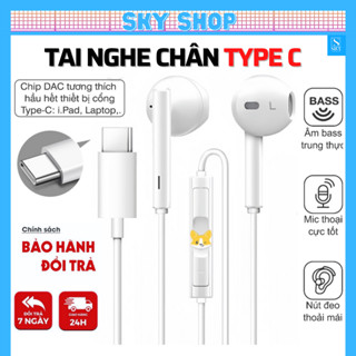 Tai Nghe có dây chân Type C cho 16 Pro Max 15 ProMax 15Pro 15Plus 15 có hỗ trợ mic nghe gọi, âm thanh bass siêu chất.