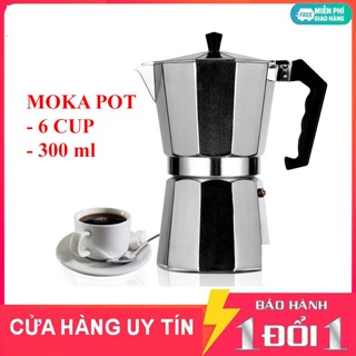 Bình pha caffe Moka Pot kiểu Ý / Ấm pha cafe Moka Pot kiểu Ý, Ấm pha cà phê moka Express 6 Cup 300ml