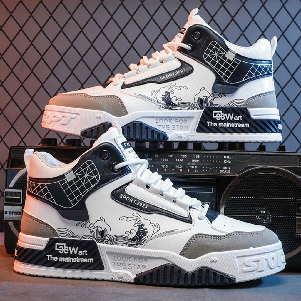 Giày Thể Thao Nam KingSneaker Cao Cấp Cổ Lỡ Chất Da Siêu Đẹp Đế Cao Su Êm Chân Thoáng Khí - GA22