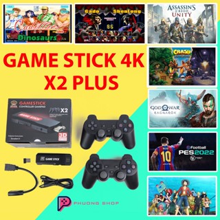 Máy Chơi Game Stick 4K đỏ X2 mới 2022 -  thêm game PSP, game 3D GTA, PES 2022, One Piece, Crash Bandicoot
