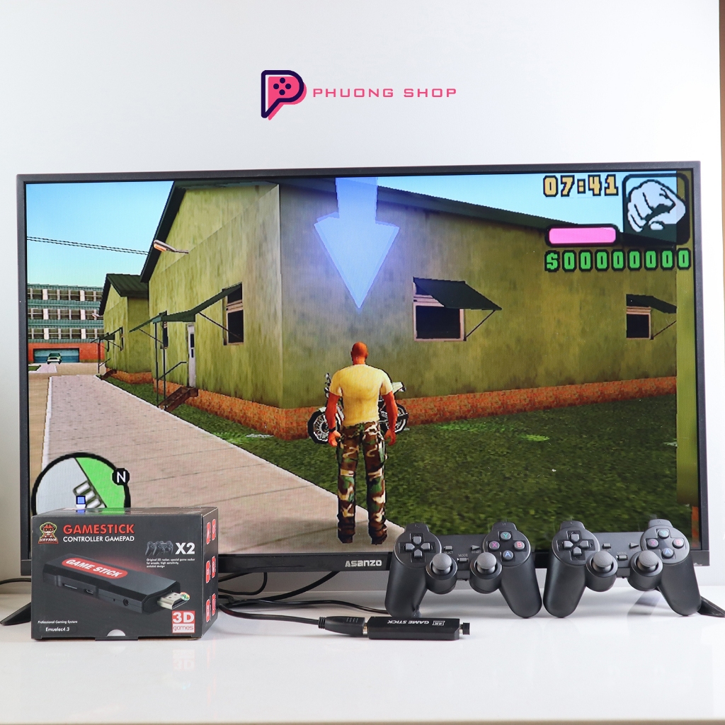 Máy Chơi Game Stick 4K đỏ X2 mới 2026 Cài Sẵn Full Game Chọn Lọc 2 Tay cầm không dây kết nối tivi