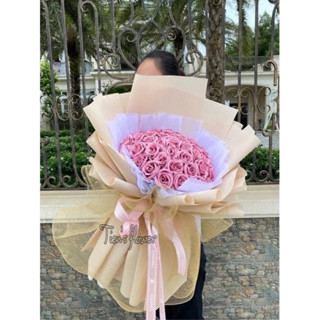 Bó hoa sáp 50 bông, shop tặng kèm túi và thiệp