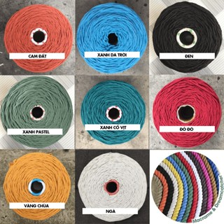 Dây thừng macrame màu 3mm, 5mm - Full Color, Đủ Size