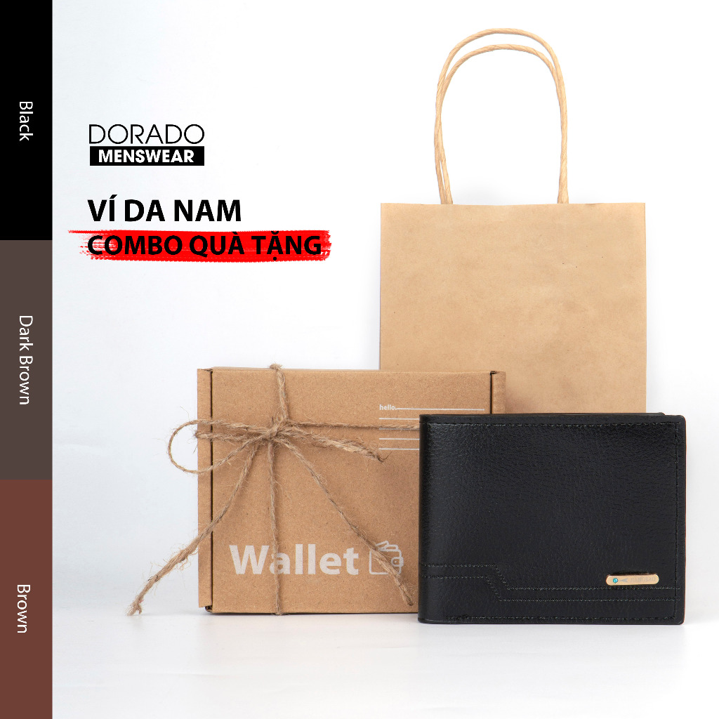 Ví Nam Mini Thời Trang Đẹp Logo Thép Nhỏ Gọn Nhiều Ngăn, Bóp Da Cầm Tay Gấp Gọn Dành Cho Nam - V134