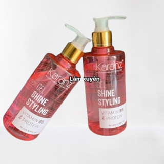 Gel tạo kiểu Karanz Shine Styling 250ML vuốt giữ nếp tóc uốn lọn xoăn xù mì hippy bổ sung dưỡng chất phục hồi bảo vệ tóc