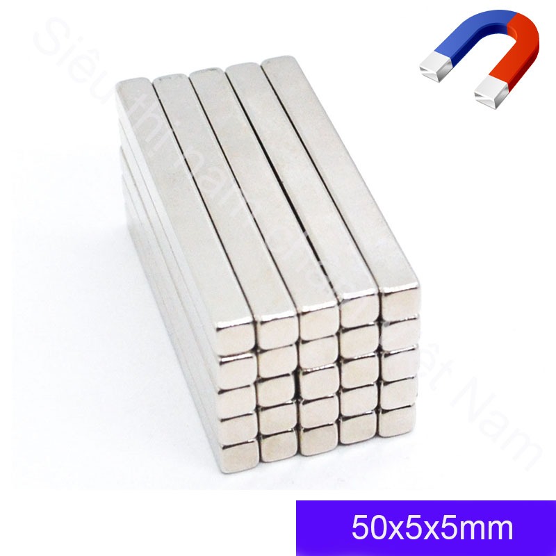 Nam châm đất hiếm 50x5x5mm(com bo 14 viên)