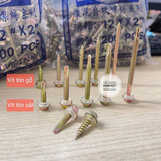 (Bịch 200 con) Vít Tôn Sắt & Vít Tôn Gỗ Dinosaur