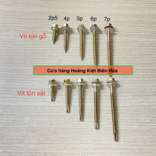 (Bịch 200 con) Vít Tôn Sắt & Vít Tôn Gỗ Dinosaur
